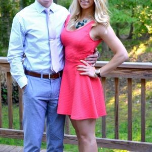 Coral Papaya Skater Dress Size Small